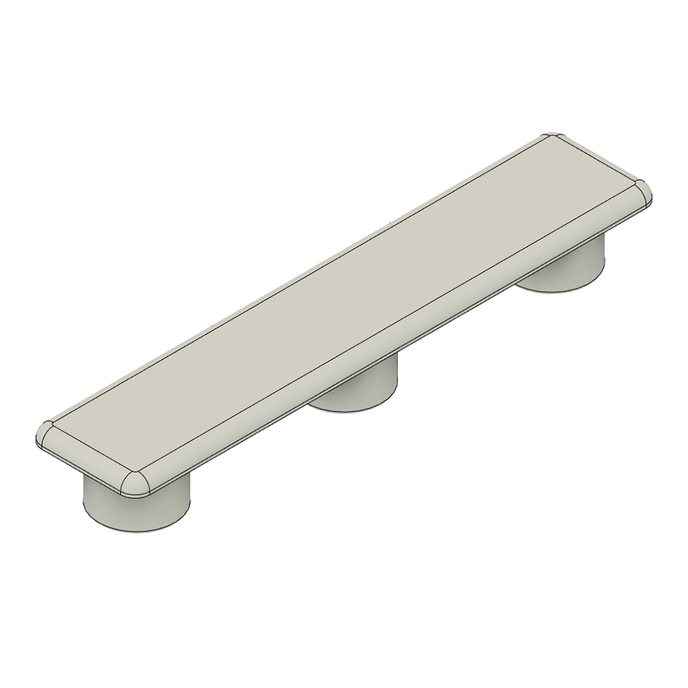 60-100-2 MODULAR SOLUTIONS POLYAMIDE PART<br>END CAP 90MM X 18.5MM LIGHT GRAY